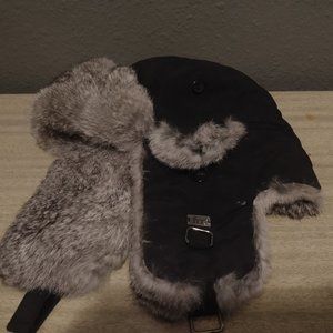 Rabbit trim aviator hat